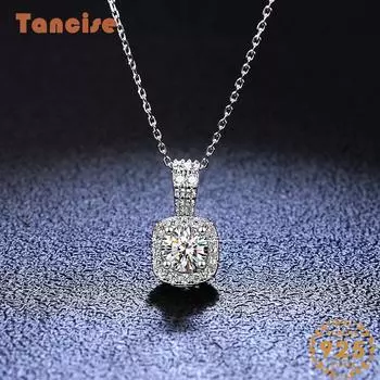 Tancision S925 стерлингового серебра Муассанит Роскошное индивидуальное ожерелье с подвеской женское классическое ожерелье прилив вечерние подарок 1CT серебряный