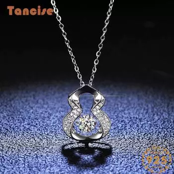 Tancision S925 стерлингового серебра Муассанит Роскошное индивидуальное ожерелье с подвеской женское классическое ожерелье прилив вечерние подарок 0.5CT серебряный