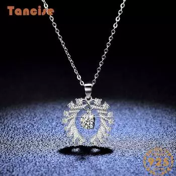 Tancision S925 стерлингового серебра Муассанит Роскошное индивидуальное ожерелье с подвеской женское классическое ожерелье прилив вечерние подарок 1CT серебряный