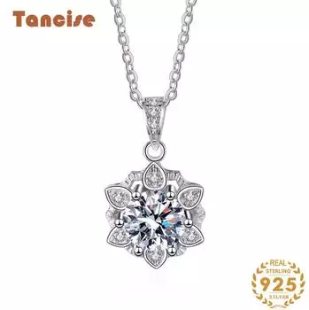 Tancision S925 стерлингового серебра Муассанит Роскошное индивидуальное ожерелье с подвеской женское классическое ожерелье прилив вечерние подарок 1CT серебряный