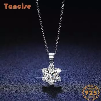 Tancision S925 стерлингового серебра Муассанит Роскошное индивидуальное ожерелье с подвеской женское классическое ожерелье прилив вечерние подарок 1CT серебряный