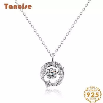 Tancision S925 стерлингового серебра Муассанит Роскошное индивидуальное ожерелье с подвеской женское классическое ожерелье прилив вечерние подарок 0.5CT серебряный