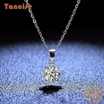 Tancision S925 стерлингового серебра Муассанит Роскошное индивидуальное ожерелье с подвеской женское классическое ожерелье прилив вечерние подарок 1CT серебряный