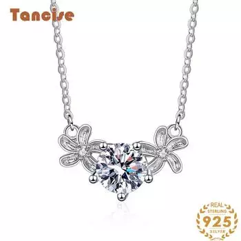 Tancision S925 стерлингового серебра Муассанит Роскошное индивидуальное ожерелье с подвеской женское классическое ожерелье прилив вечерние подарок 1CT серебряный