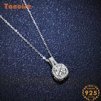 Tancision S925 стерлингового серебра Муассанит Роскошное индивидуальное ожерелье с подвеской женское классическое ожерелье прилив вечерние подарок 1CT серебряный