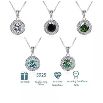 Tancision S925 стерлингового серебра Муассанит Роскошное индивидуальное ожерелье с подвеской женское классическое ожерелье прилив вечерние подарок 1CT белый