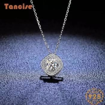 Tancision S925 стерлингового серебра Муассанит Роскошное индивидуальное ожерелье с подвеской женское классическое ожерелье прилив вечерние подарок 1CT серебряный