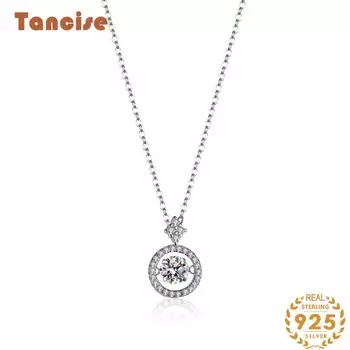 Tancision S925 стерлингового серебра Муассанит Роскошное индивидуальное ожерелье с подвеской женское классическое ожерелье прилив вечерние подарок 1CT серебряный