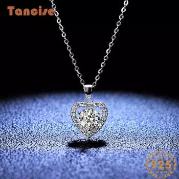 Tancision S925 стерлингового серебра Муассанит Роскошное индивидуальное ожерелье с подвеской женское классическое ожерелье прилив вечерние подарок 1CT серебряный
