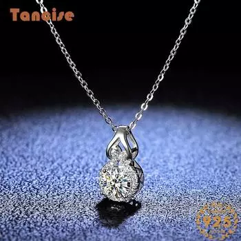 Tancision S925 стерлингового серебра Муассанит Роскошное индивидуальное ожерелье с подвеской женское классическое ожерелье прилив вечерние подарок 1CT серебряный