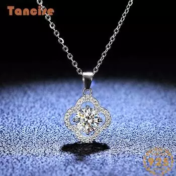 Tancision S925 стерлингового серебра Муассанит Роскошное индивидуальное ожерелье с подвеской женское классическое ожерелье прилив вечерние подарок 1CT серебряный