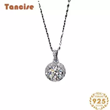 Tancision S925 стерлингового серебра Муассанит Роскошное индивидуальное ожерелье с подвеской женское классическое ожерелье прилив вечерние подарок 1CT серебряный