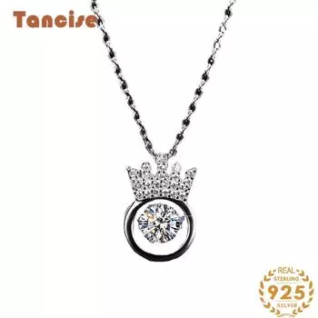 Tancision S925 стерлингового серебра Муассанит Роскошное индивидуальное ожерелье с подвеской женское классическое ожерелье прилив вечерние подарок 0.5CT серебряный
