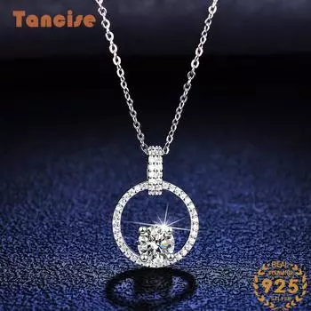 Tancision S925 стерлингового серебра Муассанит Роскошное индивидуальное ожерелье с подвеской женское классическое ожерелье прилив вечерние подарок 1CT серебряный