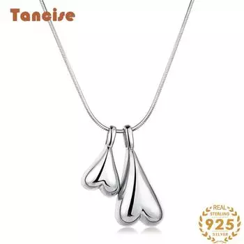 Tancision стерлингового серебра 925 пробы, полное ожерелье Love, женское корейское ожерелье на ключице, индивидуальное ожерелье с подвеской в виде милого сердца серебряный