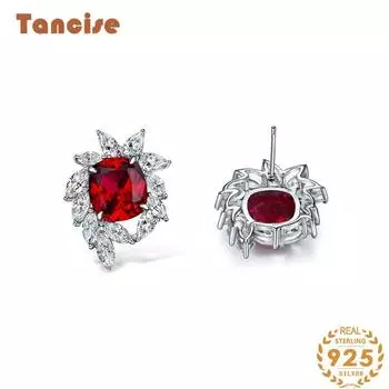 Танциз 10*11 ювелирные изделия геометрические голубиные кроваво-красные серьги женские толстые квадратные серьги с ледяным цветком меньшинства серебро 925 пробы красный