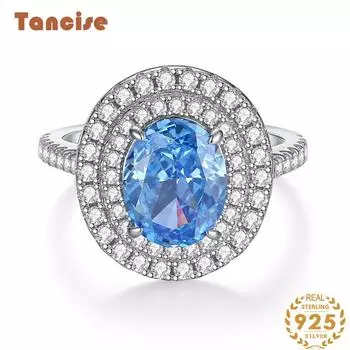 Танциз 8*10 Высокоуглеродистый палец для девочек из стерлингового серебра 925 пробы с ледяным цветком и огранкой расширенного преувеличенного полного бриллиантового кольца 5 жёлтый