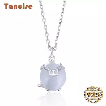 Танциз модное серебряное ожерелье с подвеской из лунного камня для женщин, свадебное украшение для помолвки, подарок