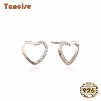 Танциз модные серьги-гвоздики циркон в форме сердца женский свадебный подарок для вечеринки