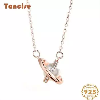 Танциз S925 стерлингового серебра Роскошное индивидуальное ожерелье с подвеской женское классическое ожерелье прилива серебряный