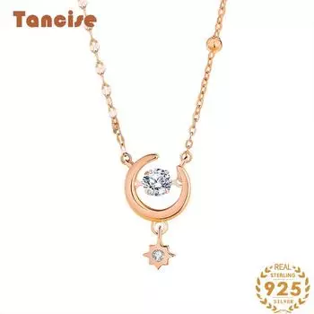 Танциз S925 стерлингового серебра Роскошное индивидуальное ожерелье с подвеской женское классическое ожерелье прилива серебряный