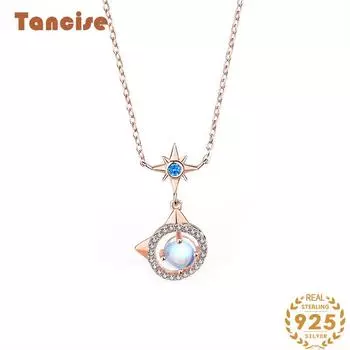 Танциз S925 стерлингового серебра Роскошное индивидуальное ожерелье с подвеской женское классическое ожерелье прилива серебряный