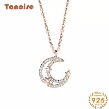 Танциз S925 стерлингового серебра Роскошное индивидуальное ожерелье с подвеской женское классическое ожерелье прилива серебряный