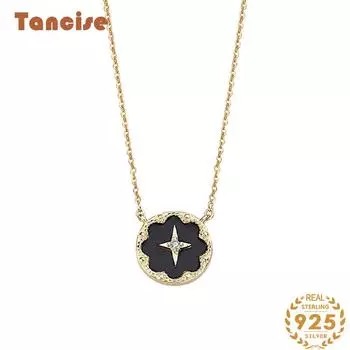 Танциз S925 стерлингового серебра Роскошное индивидуальное ожерелье с подвеской женское классическое ожерелье прилива серебряный