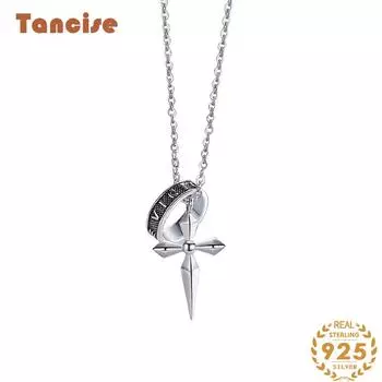 Танциз S925 стерлингового серебра Роскошное индивидуальное ожерелье с подвеской женское классическое ожерелье прилива серебряный