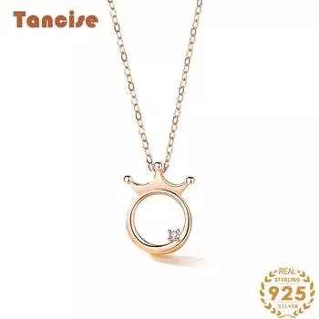 Танциз S925 стерлингового серебра Роскошное индивидуальное ожерелье с подвеской женское классическое ожерелье прилива серебряный