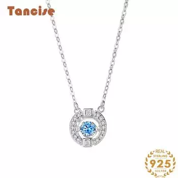 Танциз S925 стерлингового серебра Роскошное индивидуальное ожерелье с подвеской женское классическое ожерелье прилива