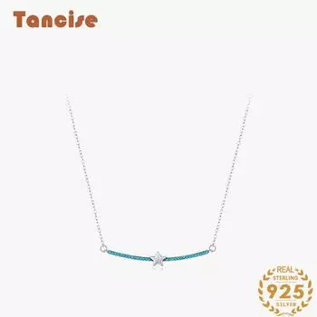 Танциз S925 стерлингового серебра Роскошное индивидуальное ожерелье с подвеской женское классическое ожерелье прилива серебряный