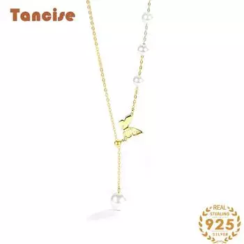 Танциз S925 стерлингового серебра Роскошное индивидуальное ожерелье с подвеской женское классическое ожерелье прилива серебряный