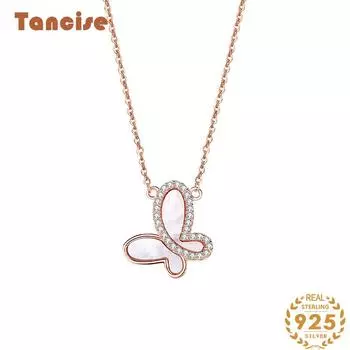 Танциз S925 стерлингового серебра Роскошное индивидуальное ожерелье с подвеской женское классическое ожерелье прилива серебряный