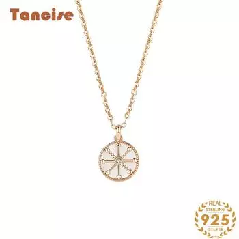 Танциз S925 стерлингового серебра Роскошное индивидуальное ожерелье с подвеской женское классическое ожерелье прилива серебряный