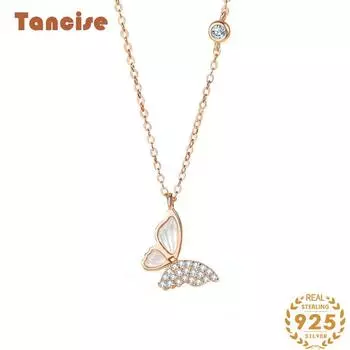 Танциз S925 стерлингового серебра Роскошное индивидуальное ожерелье с подвеской женское классическое ожерелье прилива серебряный