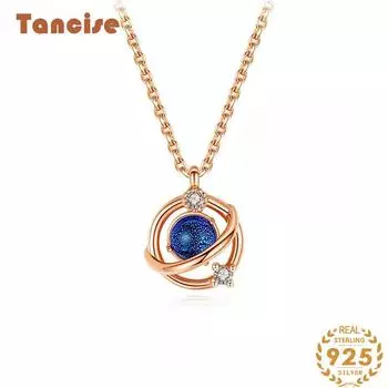 Танциз S925 стерлингового серебра Роскошное индивидуальное ожерелье с подвеской женское классическое ожерелье прилива серебряный
