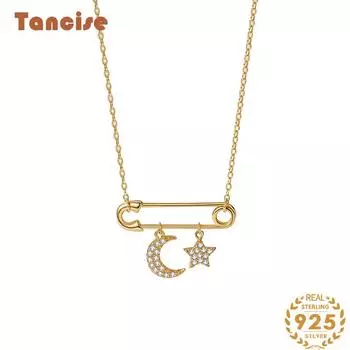 Танциз S925 стерлингового серебра Роскошное индивидуальное ожерелье с подвеской женское классическое ожерелье прилива серебряный