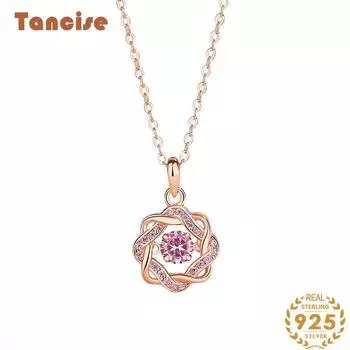 Танциз S925 стерлингового серебра Роскошное индивидуальное ожерелье с подвеской женское классическое ожерелье прилива серебряный