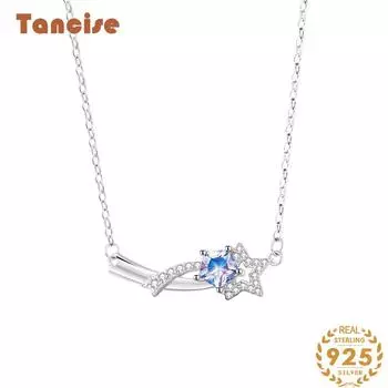 Танциз S925 стерлингового серебра Роскошное индивидуальное ожерелье с подвеской женское классическое ожерелье прилива серебряный