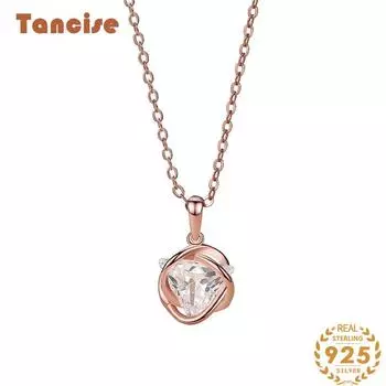 Танциз S925 стерлингового серебра Роскошное индивидуальное ожерелье с подвеской женское классическое ожерелье прилива серебряный