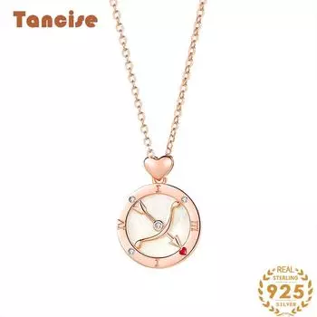 Танциз S925 стерлингового серебра Роскошное индивидуальное ожерелье с подвеской женское классическое ожерелье прилива серебряный