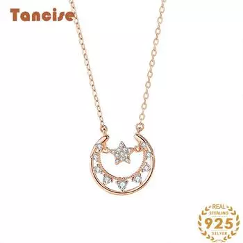 Танциз S925 стерлингового серебра Роскошное индивидуальное ожерелье с подвеской женское классическое ожерелье прилива серебряный