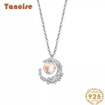Танциз S925 стерлингового серебра Роскошное индивидуальное ожерелье с подвеской женское классическое ожерелье прилива серебряный