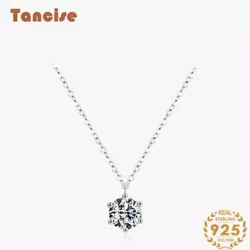 Танциз S925 стерлингового серебра Роскошное индивидуальное ожерелье с подвеской женское классическое ожерелье прилива серебряный