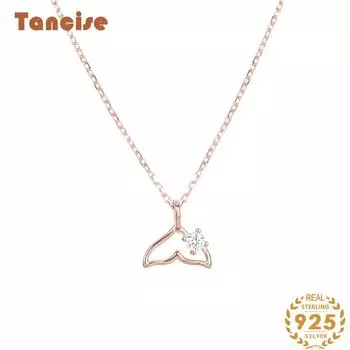 Танциз S925 стерлингового серебра Роскошное индивидуальное ожерелье с подвеской женское классическое ожерелье прилива серебряный