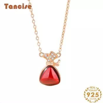 Танциз S925 стерлингового серебра Роскошное индивидуальное ожерелье с подвеской женское классическое ожерелье прилива серебряный