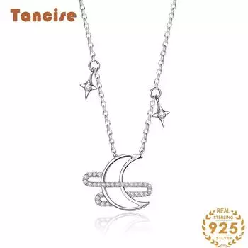 Танциз S925 стерлингового серебра Роскошное индивидуальное ожерелье с подвеской женское классическое ожерелье прилива серебряный