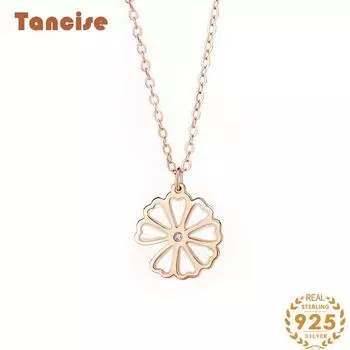 Танциз S925 стерлингового серебра Роскошное индивидуальное ожерелье с подвеской женское классическое ожерелье прилива серебряный