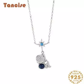 Танциз S925 стерлингового серебра Роскошное индивидуальное ожерелье с подвеской женское классическое ожерелье прилива